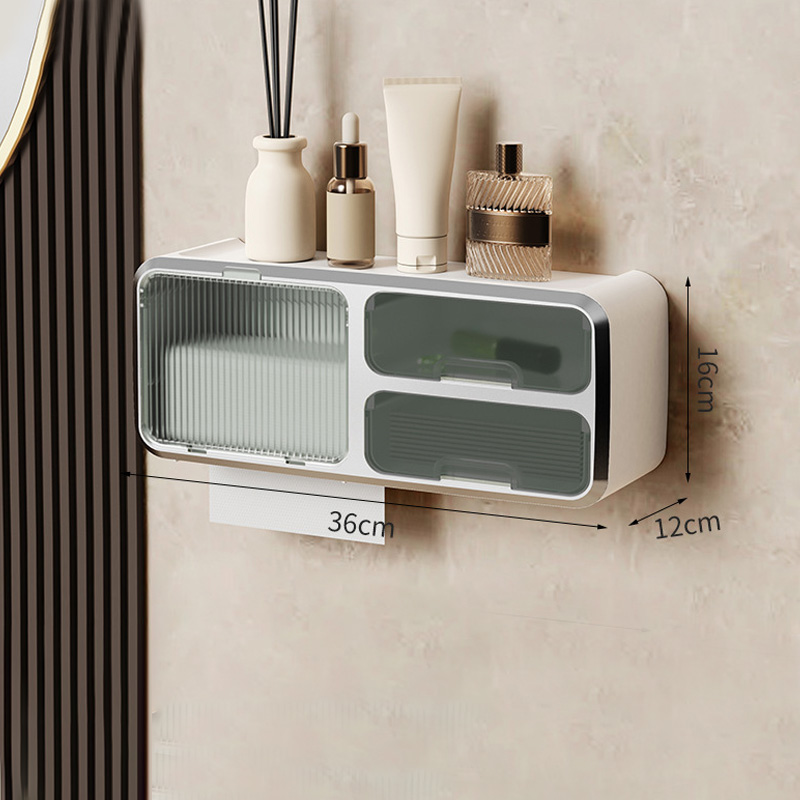 Non punching toilet tissue box, waterproof toilet paper roll, toilet storage box, bathroom storage rack, hanging