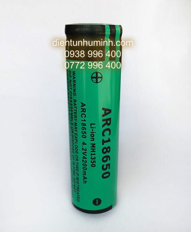 Pin sạc 3.7V  4.2V ARC18650 4200mAh ( Đầu Bằng) Cao Cấp