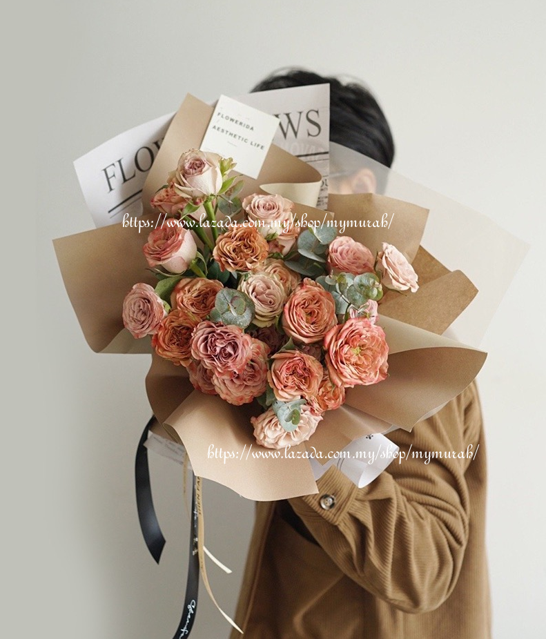 20PCS) KRAFT CRAFT BROWN Flower Wrapping Paper Bouquet Gift Florist Wrap  Wrapper Kertas Pembalut Bunga Hadiah Borong