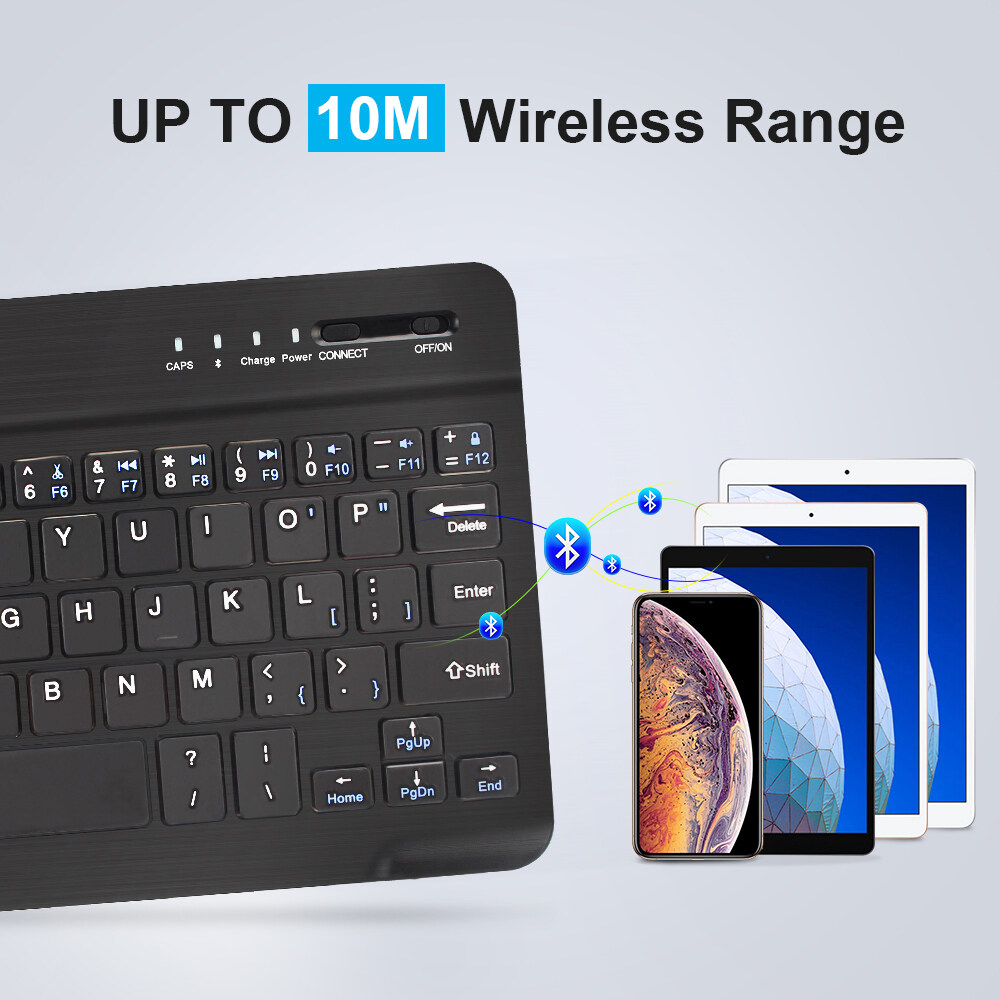 Kebidumei Bàn Phím Không Dây Bàn Phím Bluetooth Bàn Phím Máy Tính Bảng Có Thể Sạc Lại Cho Điện Thoại Hỗ Trợ Android Windows