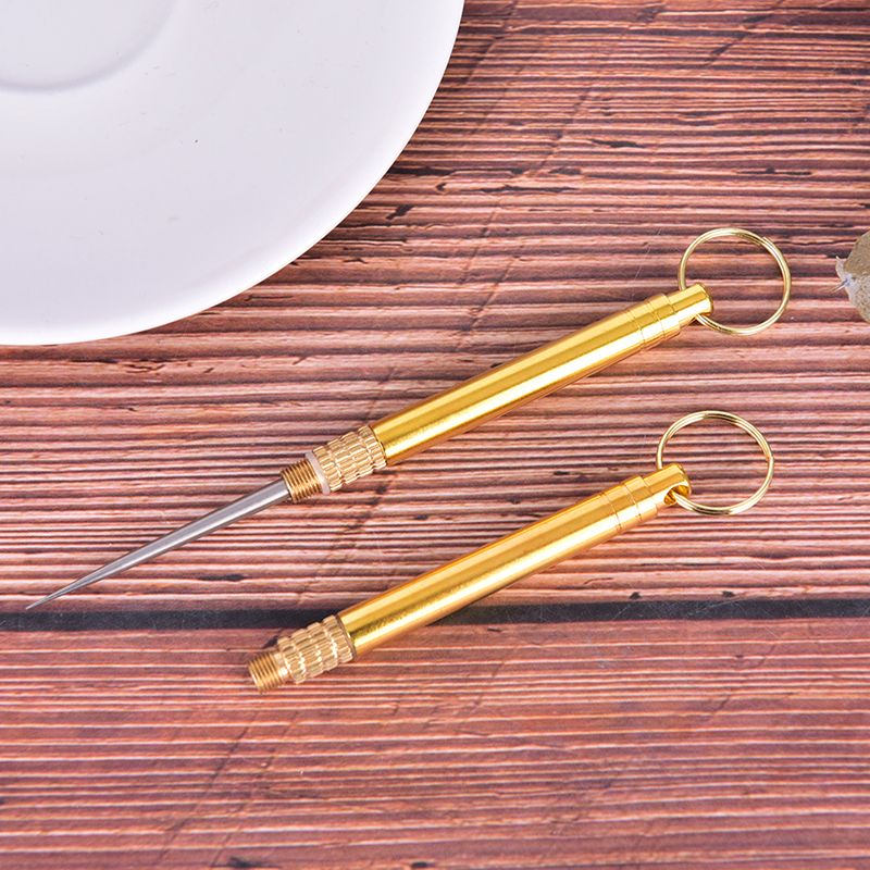Titanium Toothpick Keychain Portable Camping Survival Defense Holder EDC XINZE. 