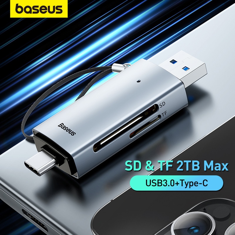 Baseus Card Reader USB C & USB3.0 To SD Micro SD TF Memory Card Device 104MB/S 2TB Smart Cardreader For Laptop Accessories 2023new
