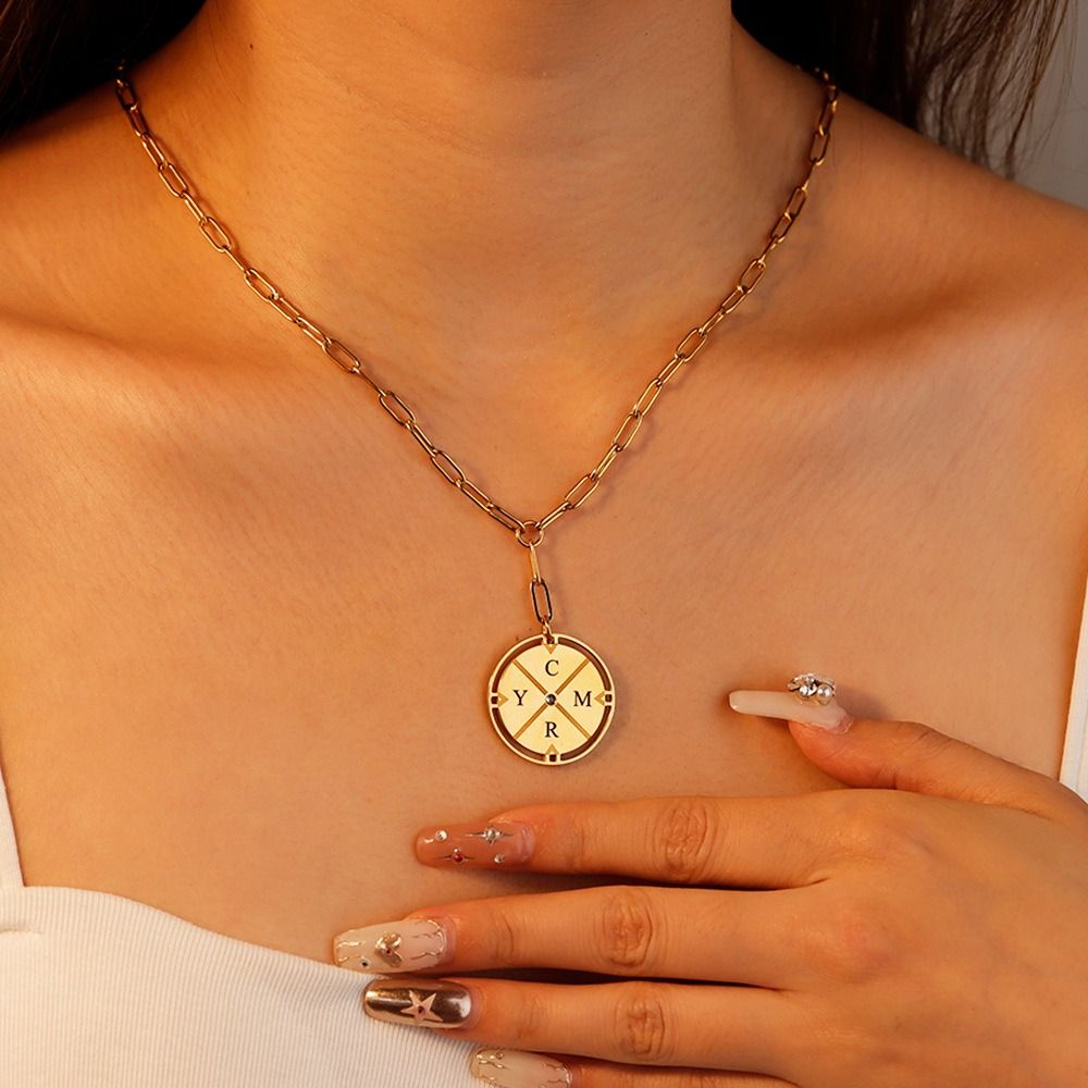 Ornaments%20Chinese%20Style%20Necklace%20Neck%20Jewelry%20Vintage%20Compass%20Pendant%20Necklace%20Collarbone%20Chain%20Wedding%20-%20Image%207