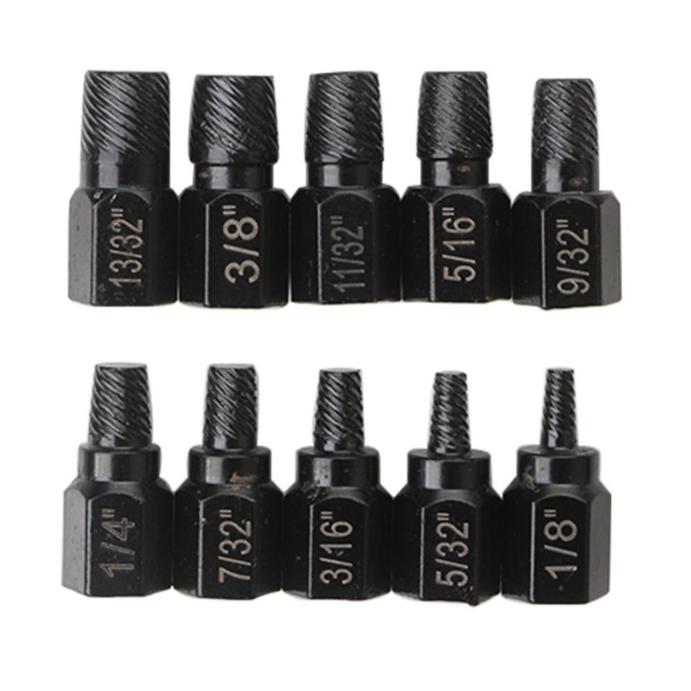 LTMGZ 10Pcs Bu lông ốc vít Dụng cụ tháo bu lông Răng trượt đinh tán Tháo rời Bộ dụng cụ tháo vít Multi-spline XẺ Bộ mũi khoan