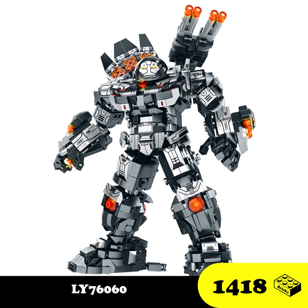Đồ chơi lắp ráp Hulkbuster, LY76060 War-Machine, Xếp hình thông minh, Mô hình siêu anh hùng Marvel