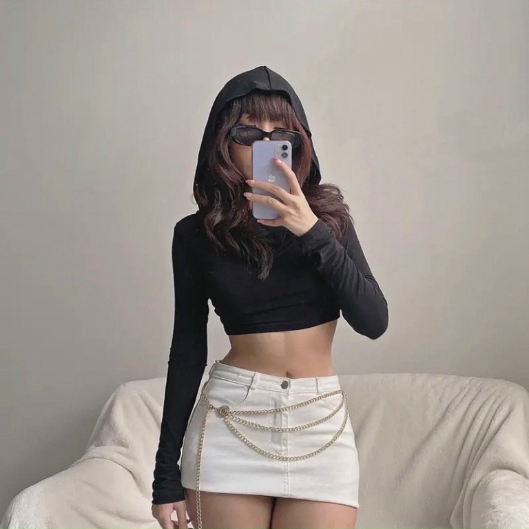Áo Croptop Có Mũ Trùm Đầu phong thái CÁ TÍNH,chất