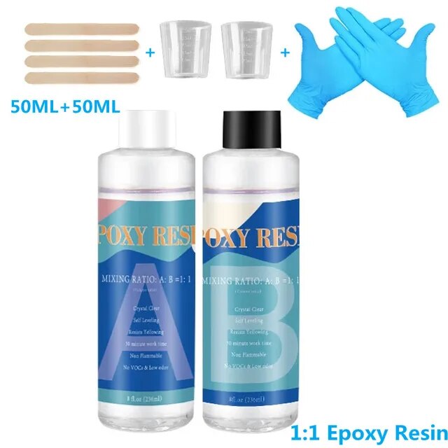 Epoxy Resin Kit Crystal Clear Hardener Kit Easy Mix Diy Supplies For Art Casting Resin Jewelry Projects Adhesives Sealer Vc