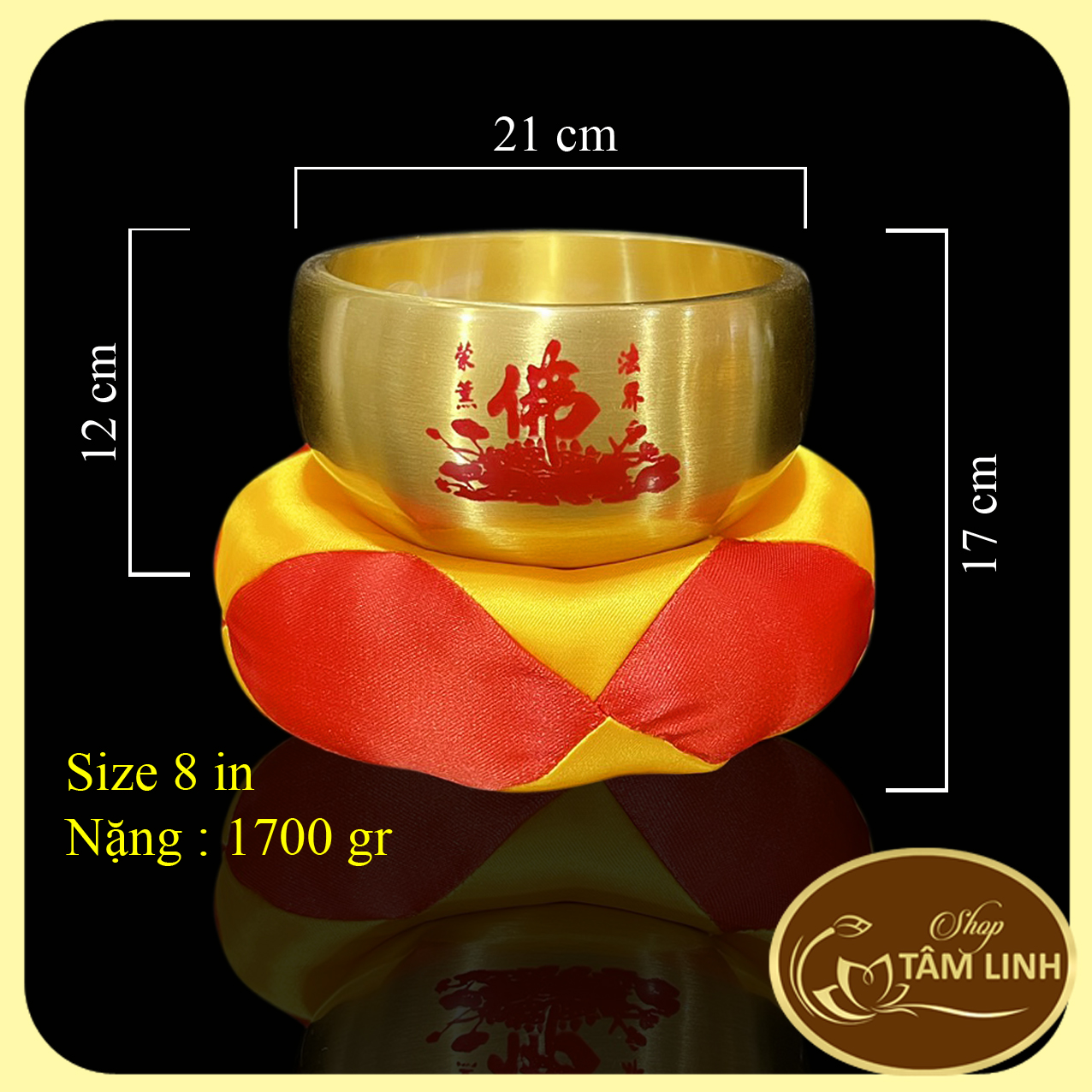 Chuông Đồng Tụng Kinh - Tiếng Chuông Vang Ấm có nhiều size - TamLinhNgocBao