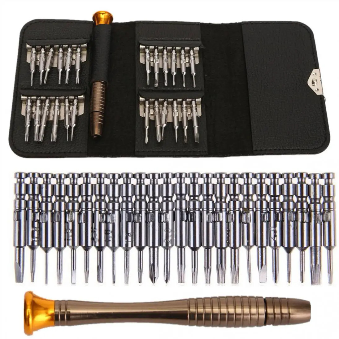 25 in 1 Precision Torx Screwdriver Cell Phone Wallet Repair Tool Kit for Mobile Phone Cellphone Electronics Screwdriver Wallet