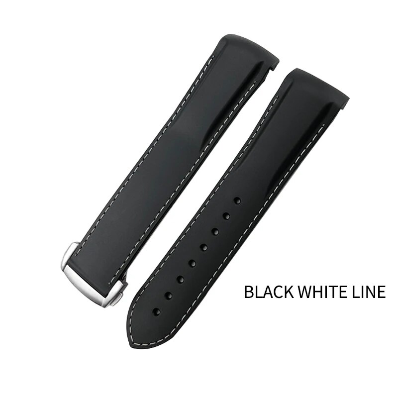 1 20mm 22mm 19mm 21mm curved end rubber watch band fit for huawei gt 2 3 pro omega longines hydroconquest seiko skx silicone strap