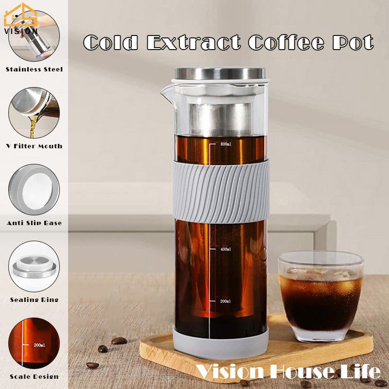Tầm Nhìn 800Ml Cà Phê thức uống pha lạnh Nồi Được Xây Dựng Trong Lọc Di Động Lạnh Làm nguội Pha Nồi phích điện pha trà Lạnh Bình cà phê Lọc thức uống pha lạnh Nhà Sản Xuất Đồ Dùng Uống