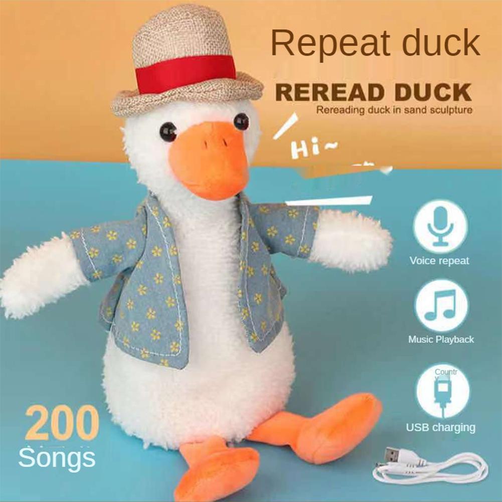 Talking Duck Repeat What You Say Plush Toy Educational Talking Toy Duck Toy Gift
