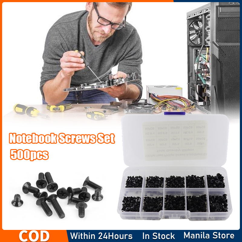 500pcs Laptop Computer Screws Kit M2 M2.5 M3 Notebook Computer