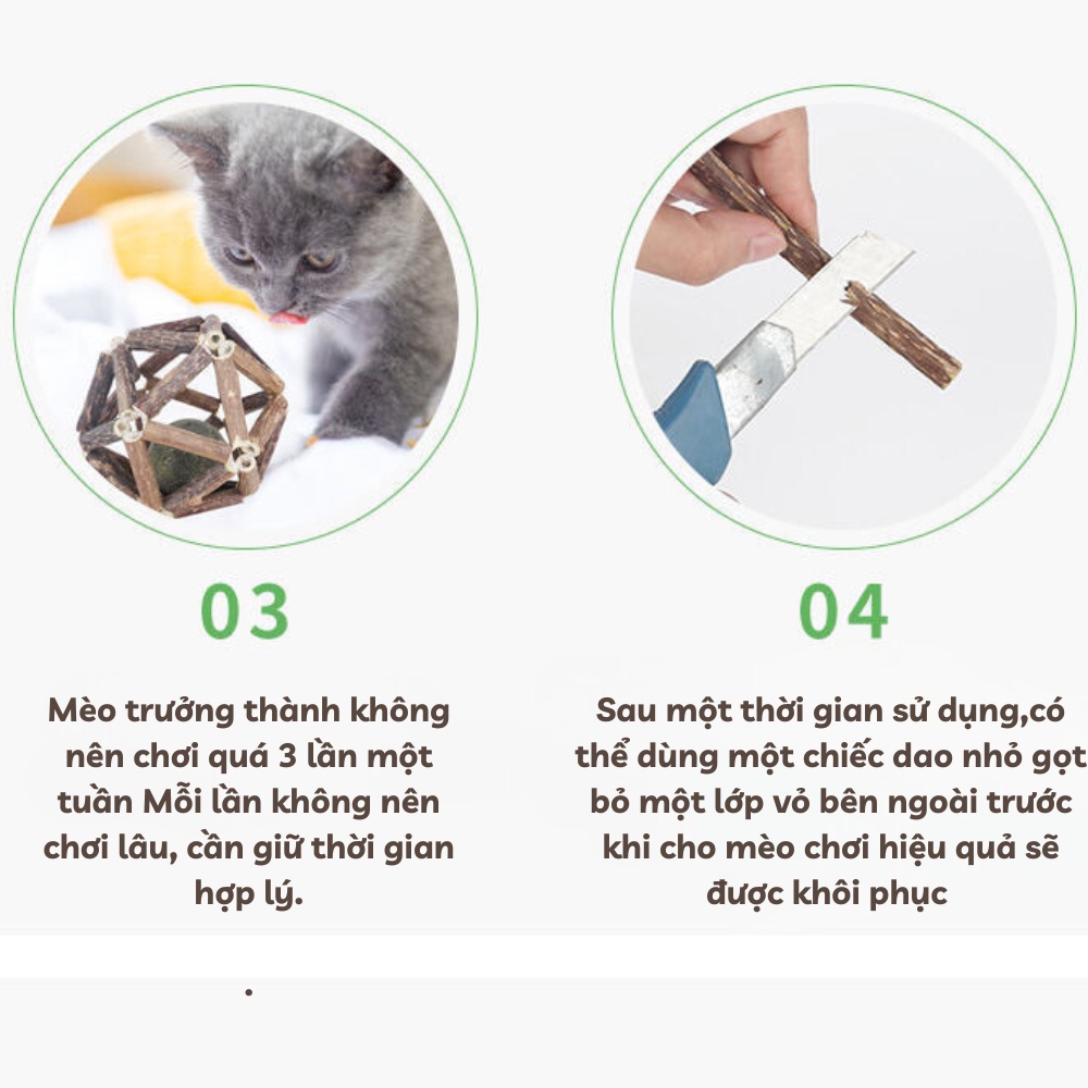 🌈 Banh Gỗ Capnit Cho Mèo - Bóng Đồ Chơi Capnit Cỏ Bạc Hà Mèo.