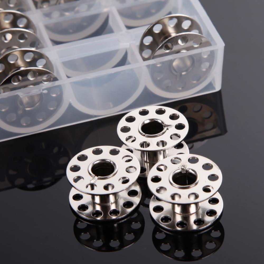 25pcs Replaceable Bobbins with Storage Box Household Metal Spool Sewing Accessories Portable for Sewing Machine for Brother Janome Singer