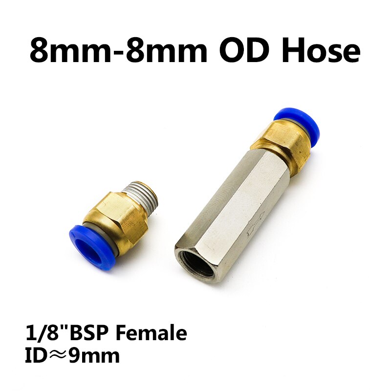 Pneumatic check valve brass 4m 6mm 8mm 10mm 1/4 3/8 1/2 inch pipe fitting adapter single way valve for air compressor air tube