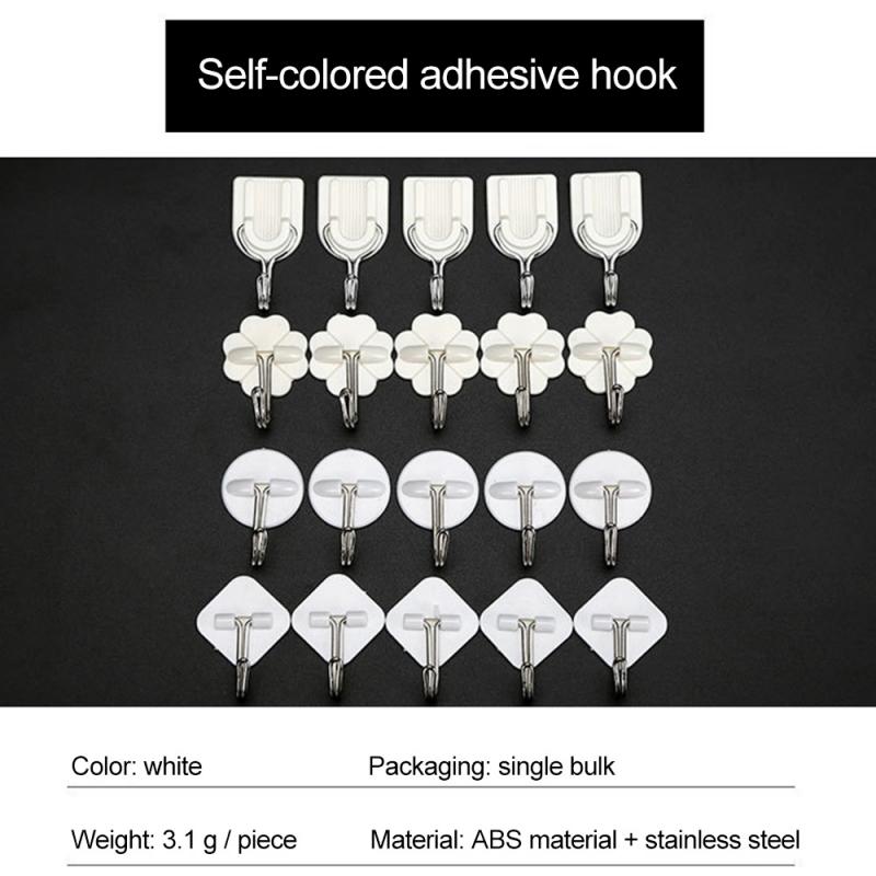 CHIPLY COD Kitchen Bathroom Free Punching Hook PVC Strong Plastic Sticky Hook Traceless Hook Simple Convenience Self Adhesive Hooks Hanger Wall