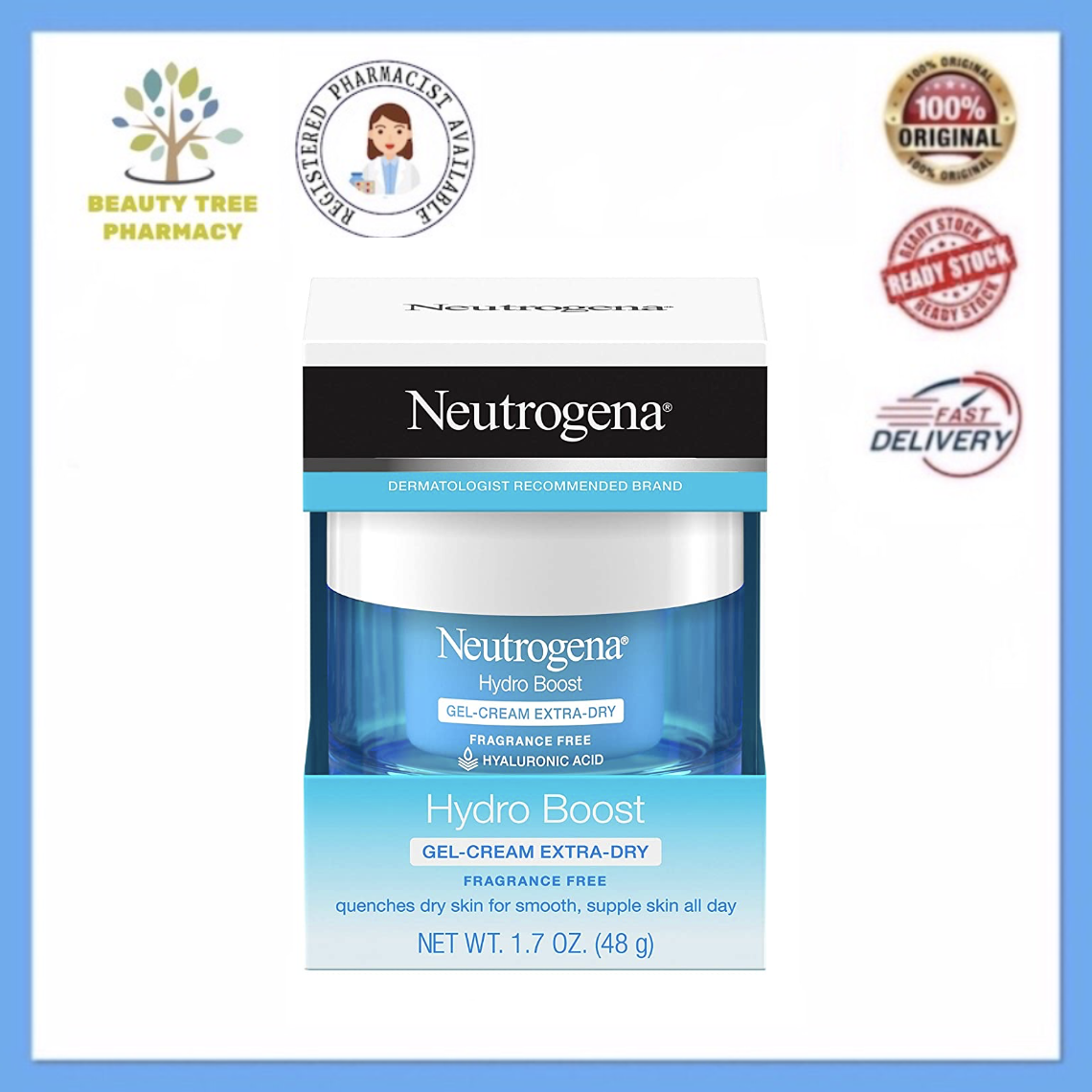 Neutrogena Hydro Boost Eye Gel Cream 14mL / Face Moisturizer 48g