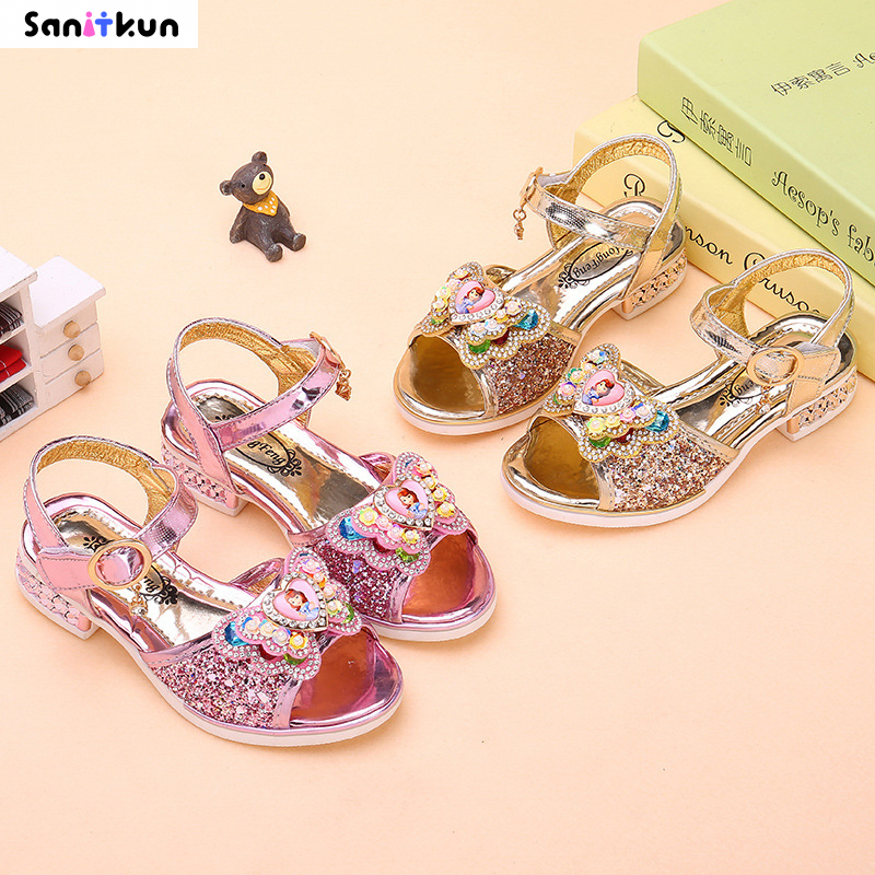 Kids shoes girls sandals little girl rhinestone shoes new Korean version