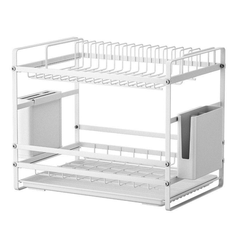 Kệ bếp: Giá đựng bát đôi với giá thoát nước lưu trữ đũa, giá thoát nước bếp, giá đỡ bát đĩa khay đựng