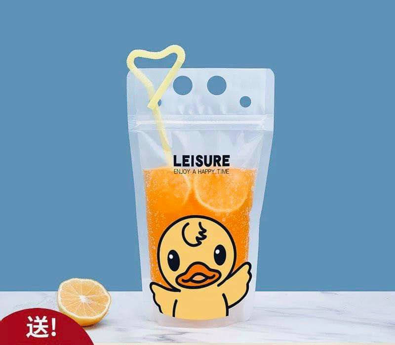 SET 10 TÚI ZIP ĐỰNG TRÀ SỮA IN HÌNH 2 MẶT (GIAO NGẪU NHIÊN)