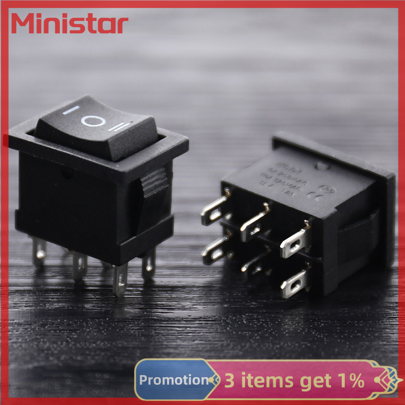 Ministar black spdt on off on ac 16a 250v 3 pin boat rocker switch third gear 3 position rocker switch boat rocker switch third gear