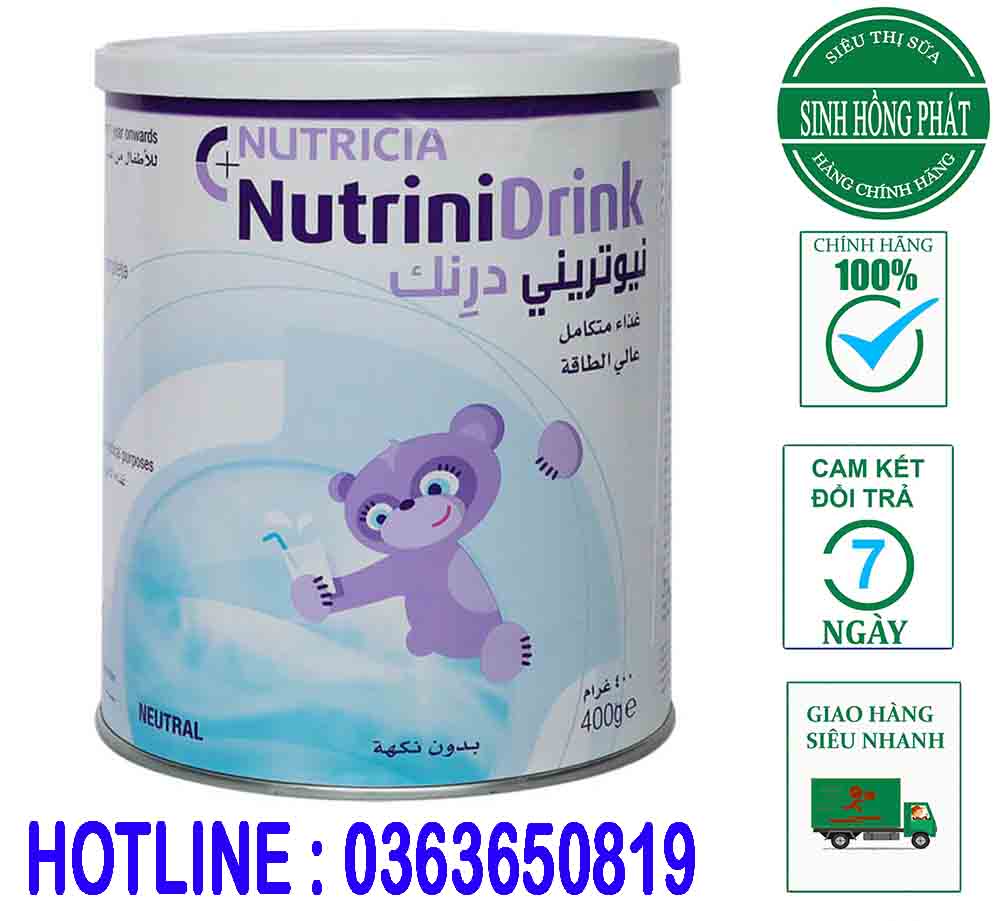 Sữa NutriniDrink Powder Neutral 400g (trẻ từ 1 tuổi trở lên) Date T3/2023