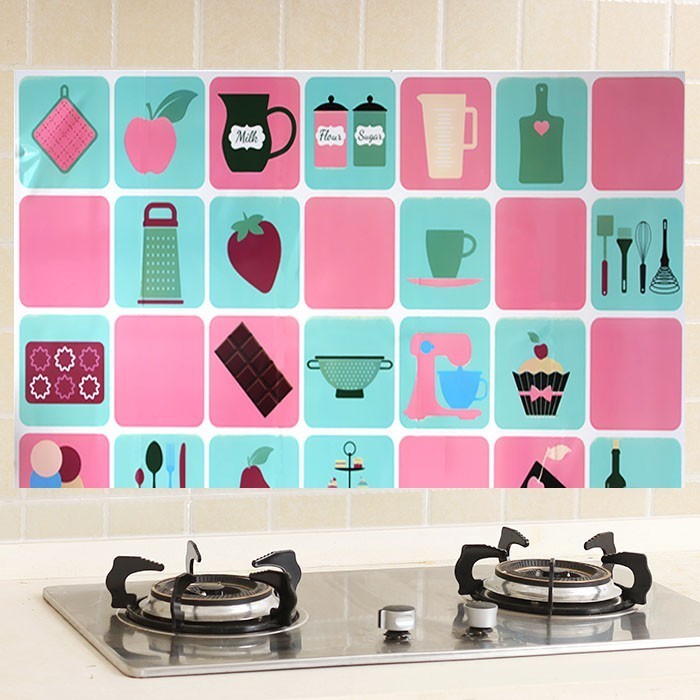 Miếng giấy dán nhà bếp cách nhiệt chống dầu mỡ - decal dán bếp