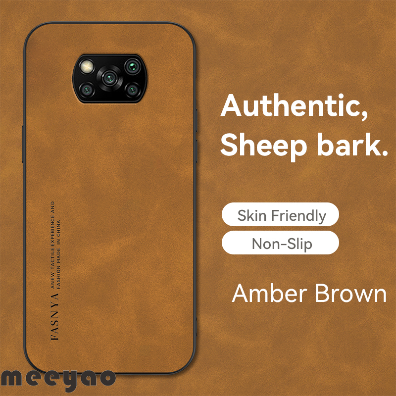 Case Xiaomi POCO X3NFC X3Pro Soft Leather Phone Case Authentic Camera Protection Luxury Sheep Bark Cover For M2007J20CG M2007J20CT M2102J20SG M2102J20SI Xiomi POCO X3 NFC X3 Pro