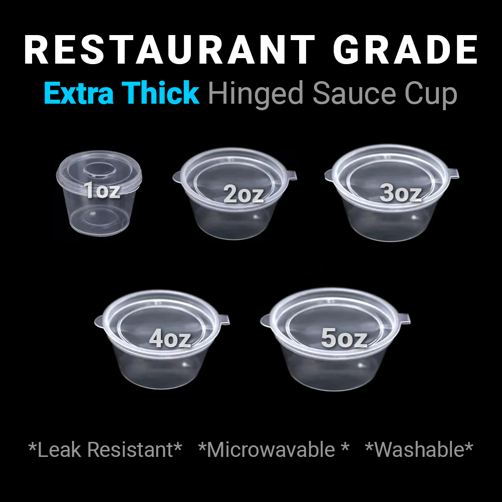 20pcs Plastic Square Sauce Cups With Lid & Extra Thick Transparent Dipping  Sauce Container