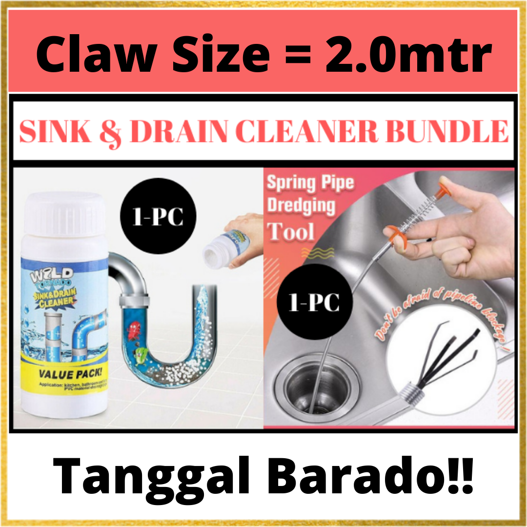 [[1 BUNDLE Sink & Drain Cleaning Powder + Stainless Sink Claw