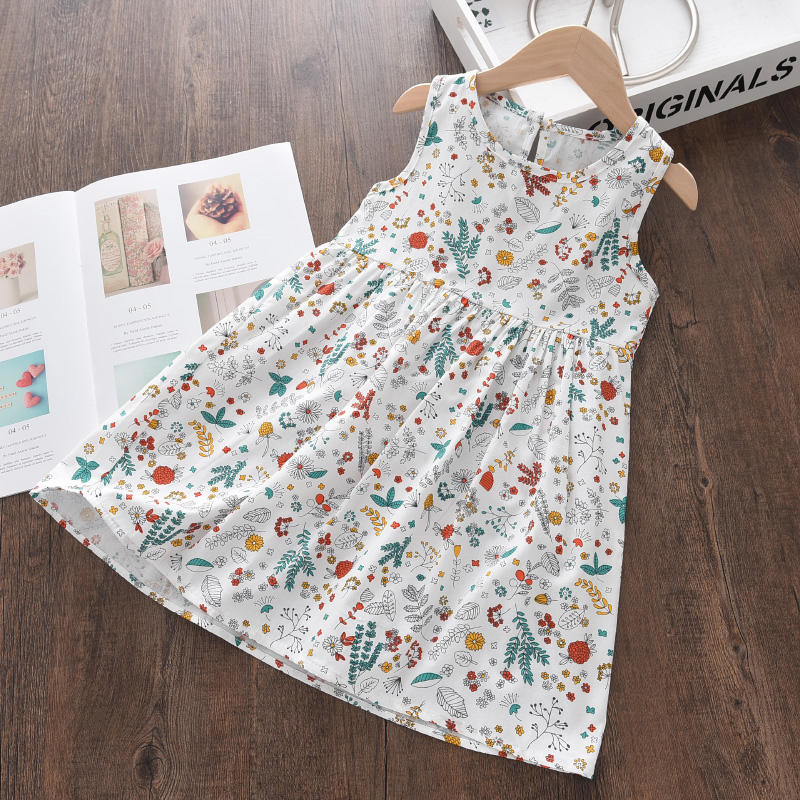 Bear Leader Girls Summer Sleeveless Dress New Fashion Casual Princess Costumes Kids Baby Flowers Casual Vestidos For 2-7 Years