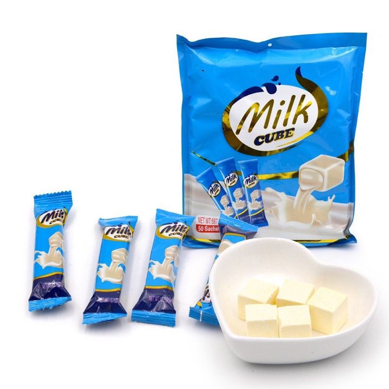 Một túi 50 gói  kẹo socola Choco Cube vị socola/ sữa