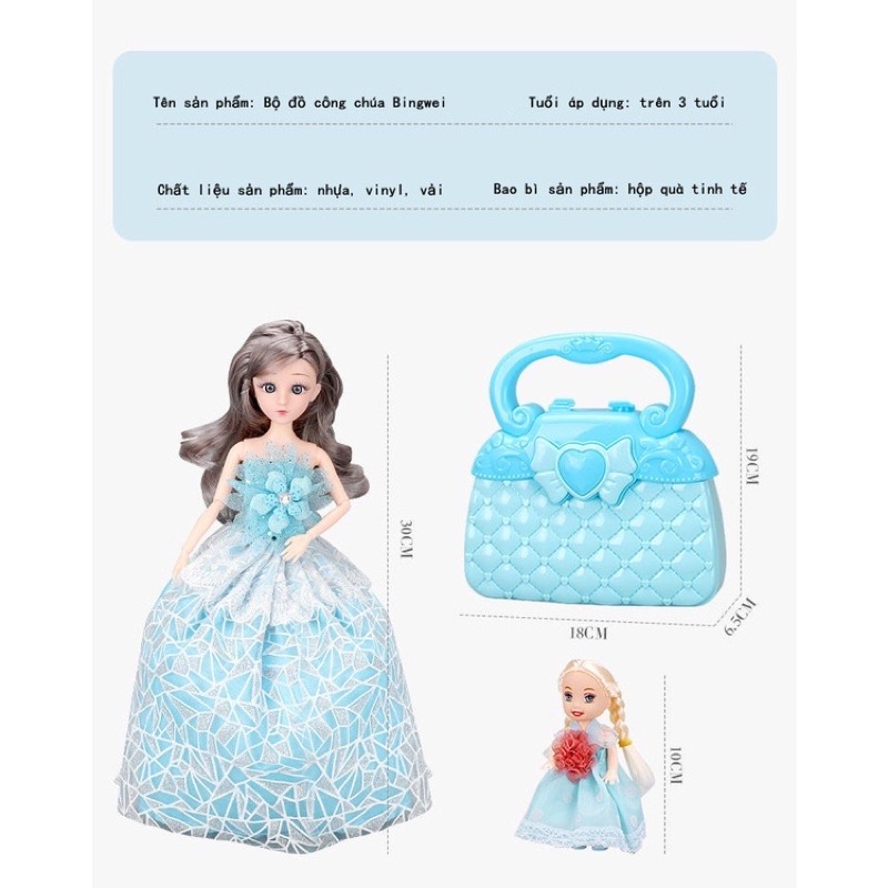 Búp bê tóc mây, búp bê elsa, đồ chơi cho bé gái