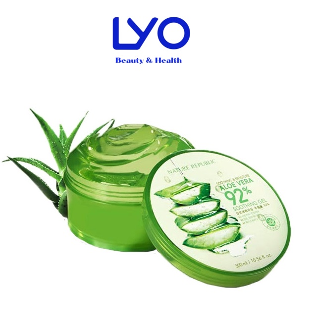 Gel Lô hội Dưỡng Da đa năng NATURE REPUBLIC Soothing Moisture Aloe Vera 92% Soothing Gel Nha Đam 300ml Lyo Shop