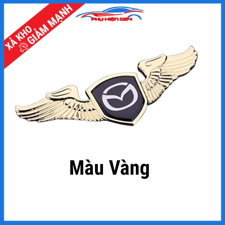 Logo trang trí ô tô hình cánh chim thiên thần hãng xe MAZDA dán nắp capo, đuôi xe hơi