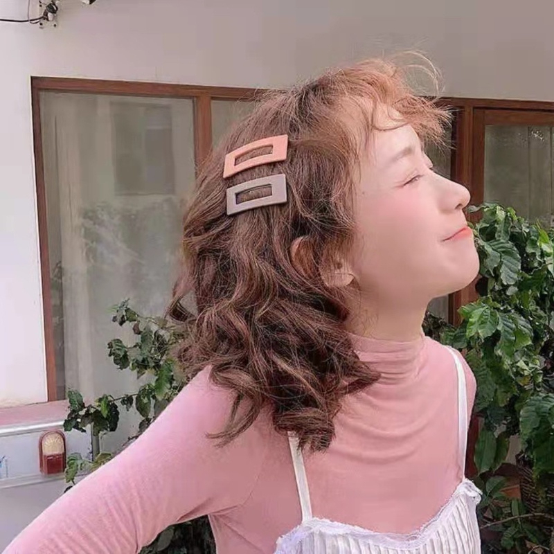 Kẹp tóc mái hình chữ nhật cao cấp iLita - cặp bấm mái nữ đẹp màu trơn vintage Hàn Quốc hottrend 2023