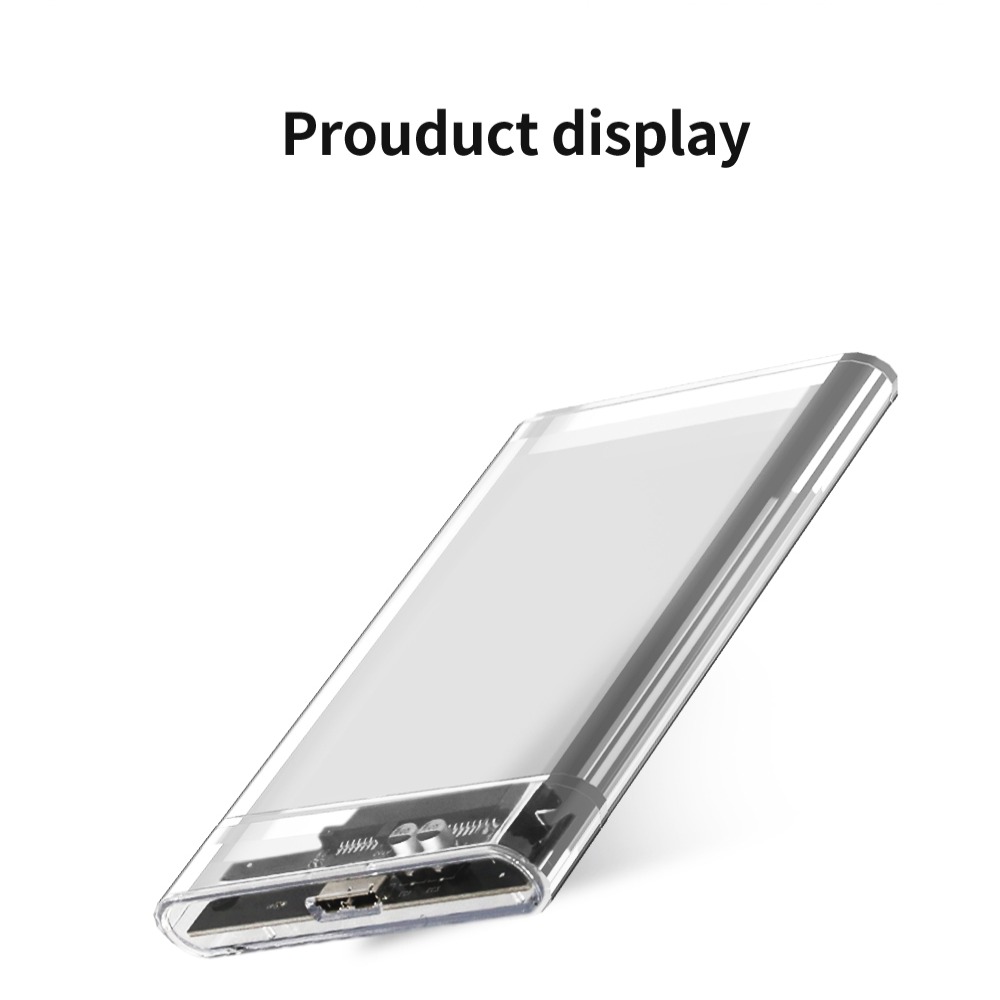 Push Pull Design Good Strength With Data Cable No Screws Required USB 3.0 Drive Protection Box Solid State Drive Protection Hard Disk Drive Case Hard Drive Box Hard Disk Storage Box 2.5 Inch HDD Case.