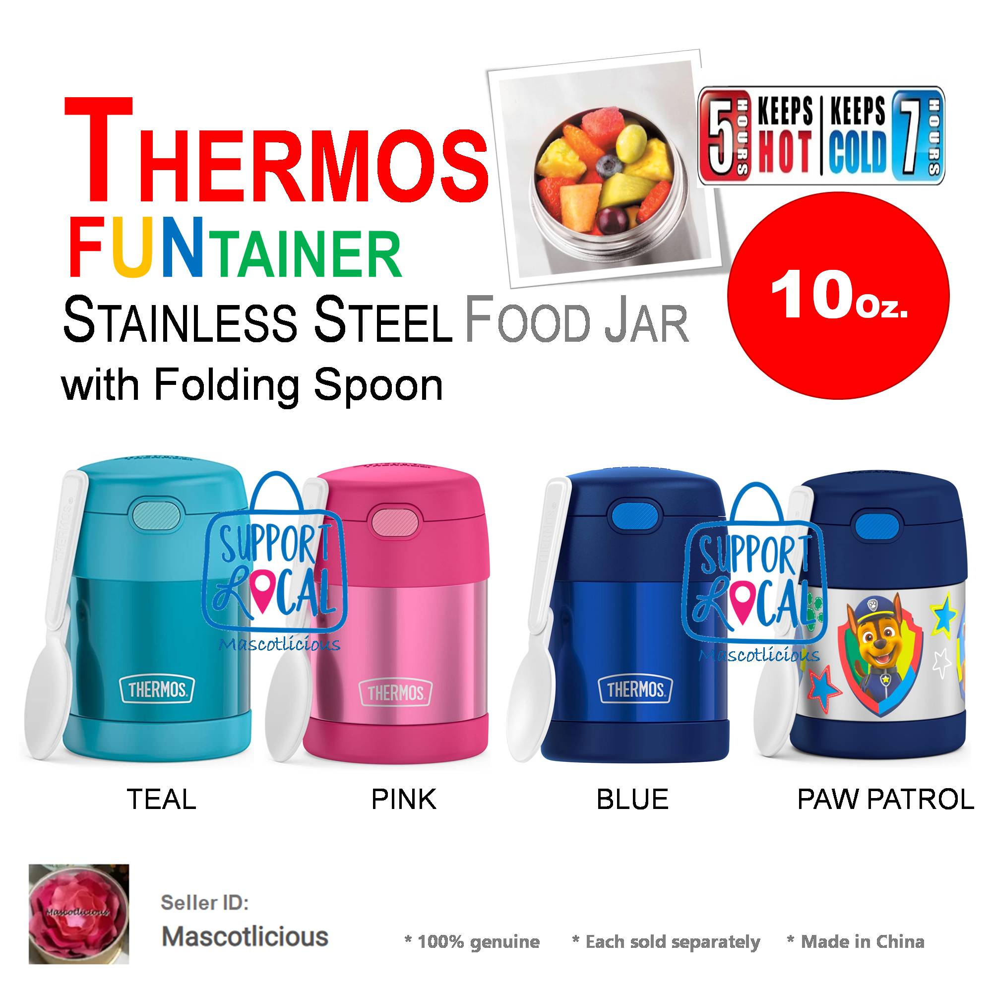 Thermos FUNtainer Stainless Steel Food Jar 10oz/290mL, Paw Patrol