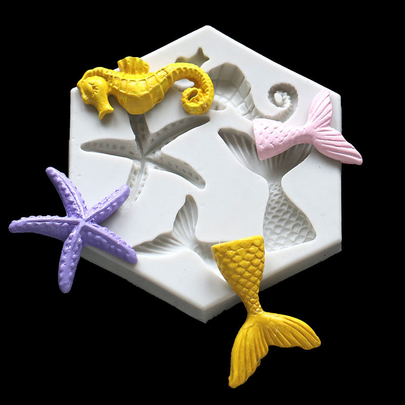 Mermaid%20Starfish%20Seahorse%20Shaped%20Silicone%20Fondant%20Cake%20Decorating%20Resin%20Molds%20ZHIXING%20-%20Image%203
