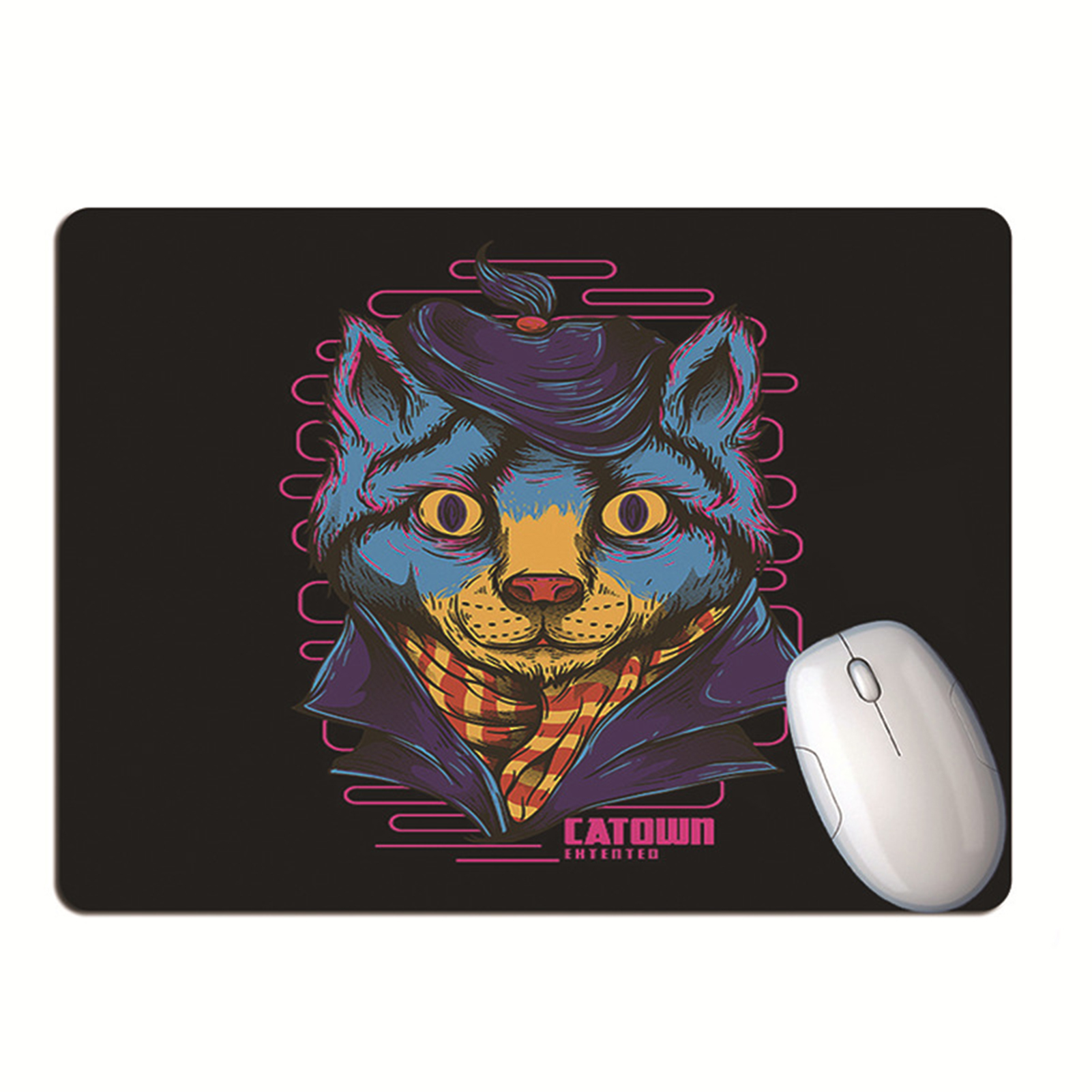 Mouse Pad Ultra-thin Anti-slip Rubber Animal Avatar Desk Mousepad Wrist Rest Mat for Laptop
