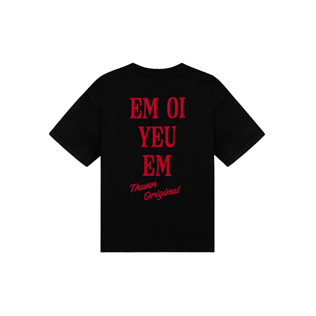 Áo thun Cotton cao cấp - THUNN ORIGINAL Love Text Tee-BLACK