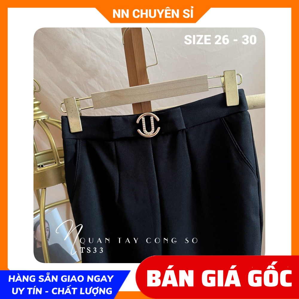 Quần tây nữ công sở phối khoen lưng- chất dày dặn đứng phom - ts33 🛑 ảnh thật 🛑 quần tây công sở 🛑 quần dài nữ 🛑 quần tây đen đơn giản ❤