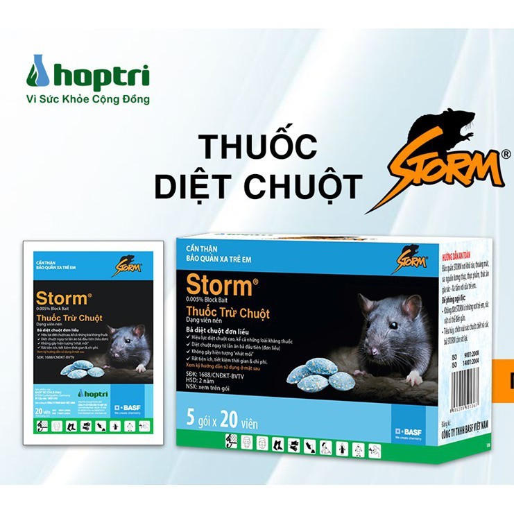 Hộp Thuốc Diệt Chuột Storm ( 5 Gói x 20 Viên )