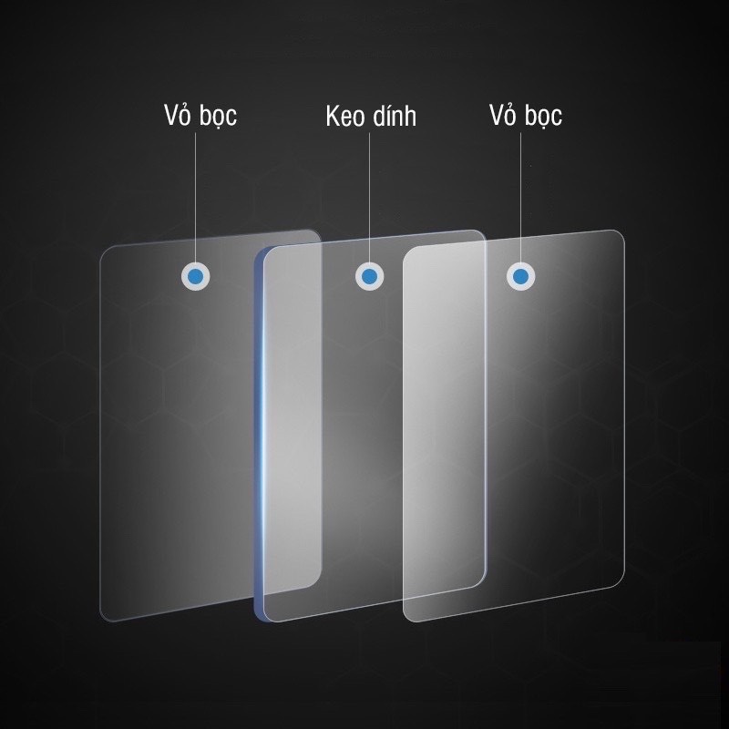 set 3 Miếng dán dự phòng dùng cho kệ dán tường, dán 2 mặt trong suốt