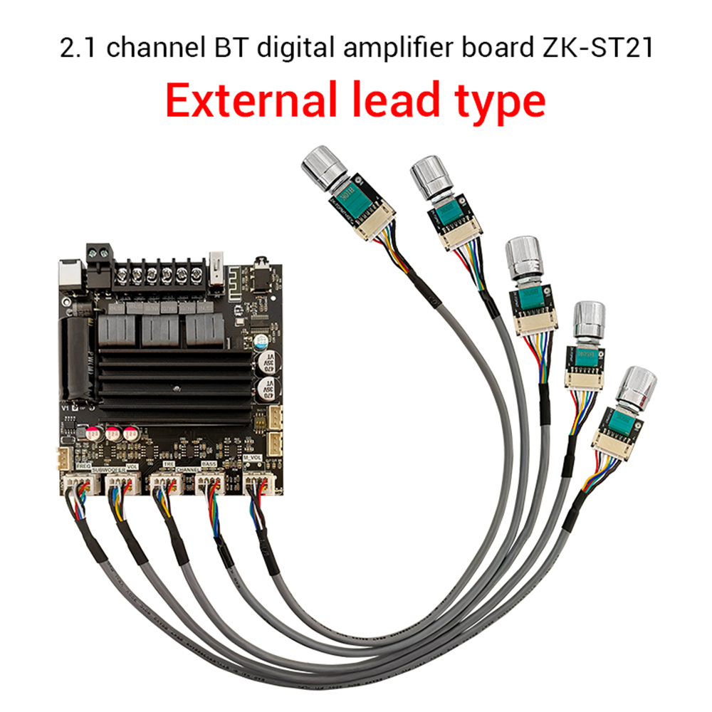 Aideepen zk-st21 bt digital amplifier board 2.1 channel 100w+100w+200w subwoofer chip tpa3221