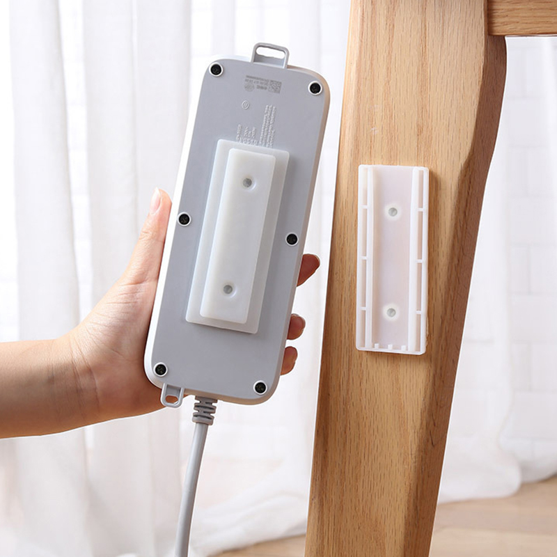 XINGK Self-Adhesive Desktop Socket Fixer Cable Organizer Wall Hanging Power Strip Holder Fixator Plug-in Removable Wall-Mounted Fixer