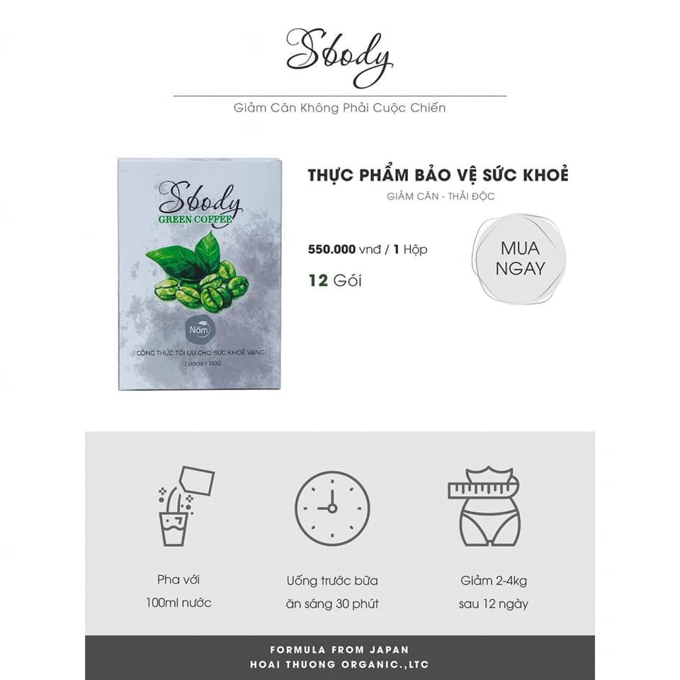 Giảm Cân Nấm Sbody Slim Coffee