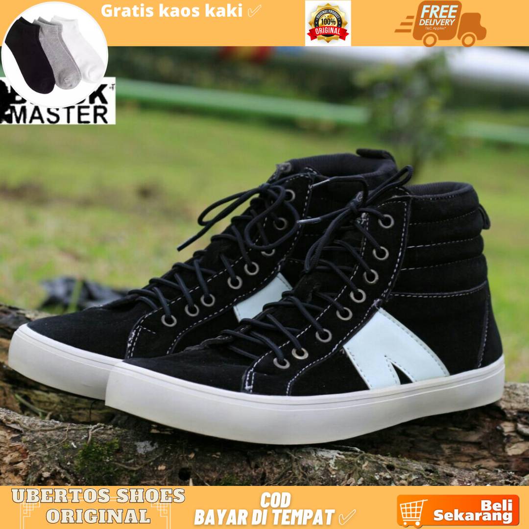 COD sepatu kasual sneakers pria black master ARL high Lazada