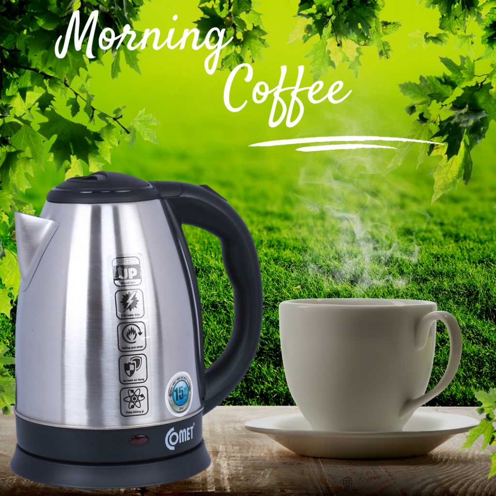 Bình đun siêu tốc 1.8L COMET - CM8219 chính hãng ( hoả tốc TPHCM )